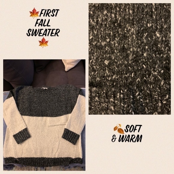 Charcoal Knit Color Block Sweater - Picture 4 of 5